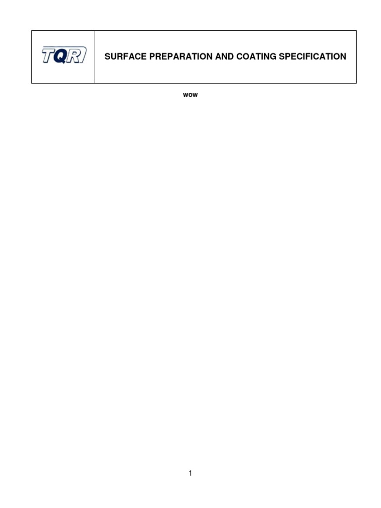 Surface Preparation and Coating Specification | PDF