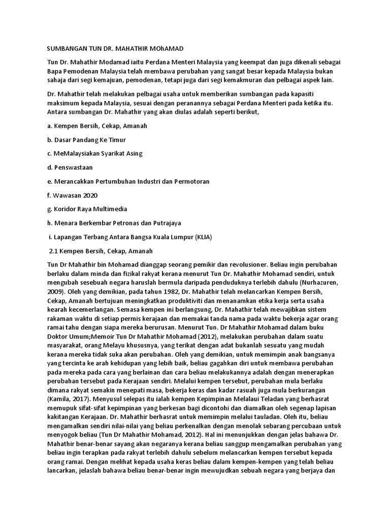 Sumbangan Tun DR  PDF