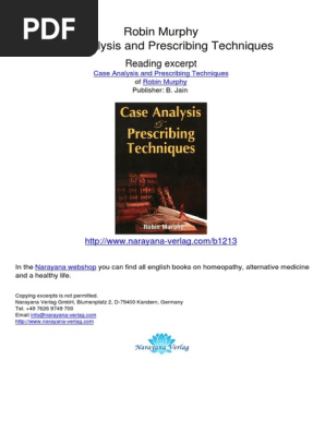 Murphy's Case Analysis Techniques | PDF | Homeopathy | Fringe Science