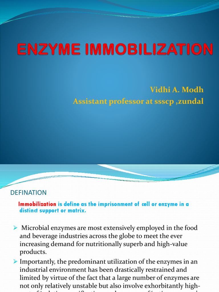 Enzyme Immobilization Techniques Explained | PDF | Adsorption ...