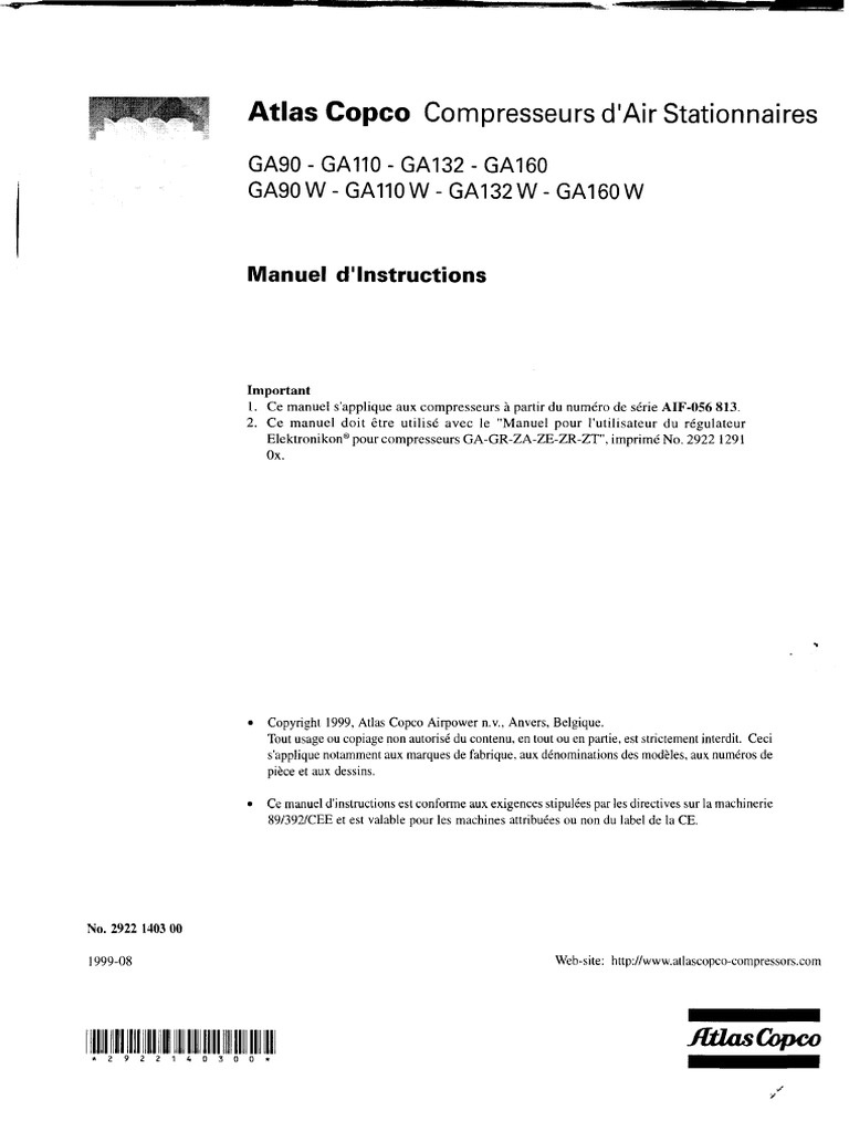 Manuel D Utilisation Compresseur Atlas Copco Pdf