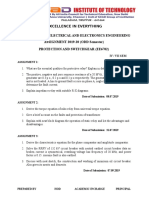 Excellence in Everything Department of Electrical and Electronics Engineering ASSIGNMENT 2019-20 (ODD Semester) Protection and Switchgear (Ee6702)