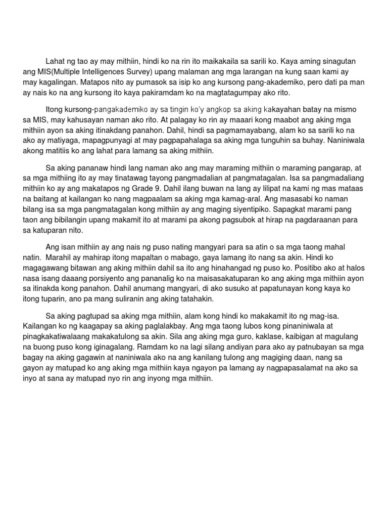 Lahat NG Tao Ay May Mithiin | PDF