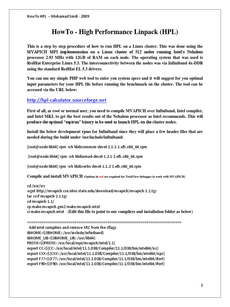 HPL HowTo PDF | PDF | Library (Computing) | Random Access Memory
