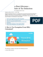 HRA - House Rent Allowance - Exemption Rules & Tax Deductions