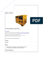 Generator - Power 4600W Model No - G-SP-5000D1: (Duty Paid Price Approximately US$ 1466)