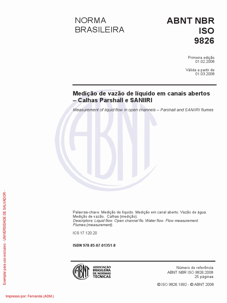 Abnt NBR Iso 9826 | PDF | Medição | Brasil
