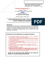 Homework Assignment No. 3: Basic Interpretation of Well Logs Acquired in Clastic Sedimentary Sequences