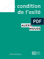 Alexis Nouss La Condition de L'exilé