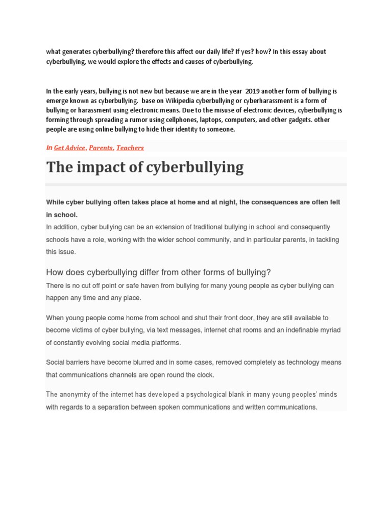 Understanding Cyberbullying Causes | PDF | Cyberbullying | Bullying