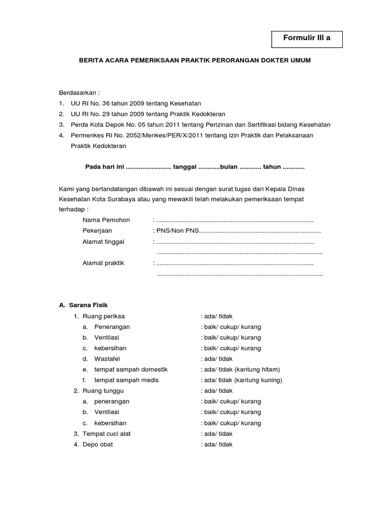 Formulir Dokter | PDF
