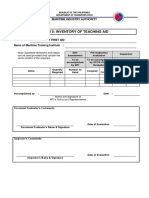 Form 5: Inventory of Teaching Aid: Maritime Industry Authority