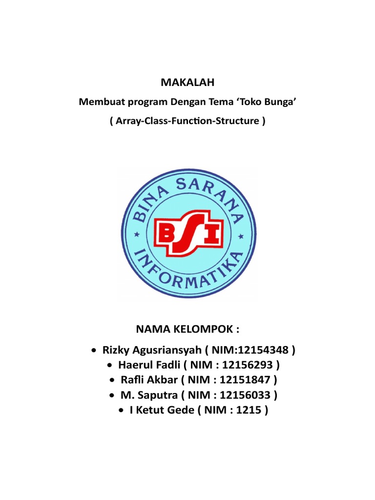 Program Toko Bunga: C++ Array & Class | PDF