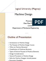 Technological University (Magway) : Machine Design