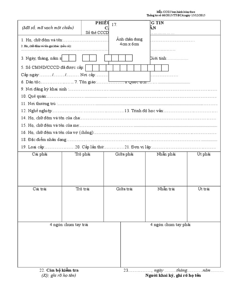 Mau Phieu CCCD CH Cc02 | PDF
