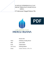 Analisis Konflik Interpersonal Dan Interkelompok Terhadap Lingkungan Kerja Studi Kasus PT Indocement Tunggal Prakarsa TBK