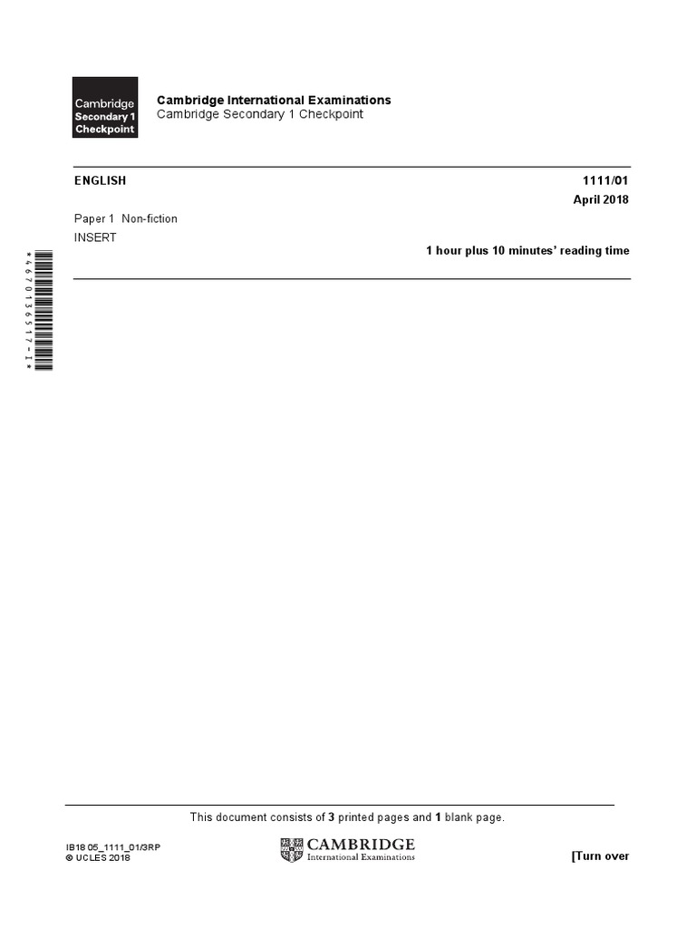 May 2018 Question Paper 1 (Insert) | PDF | Media Freedom | Copyright