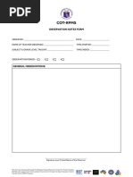 Cot-Rpms: Observation Notes Form