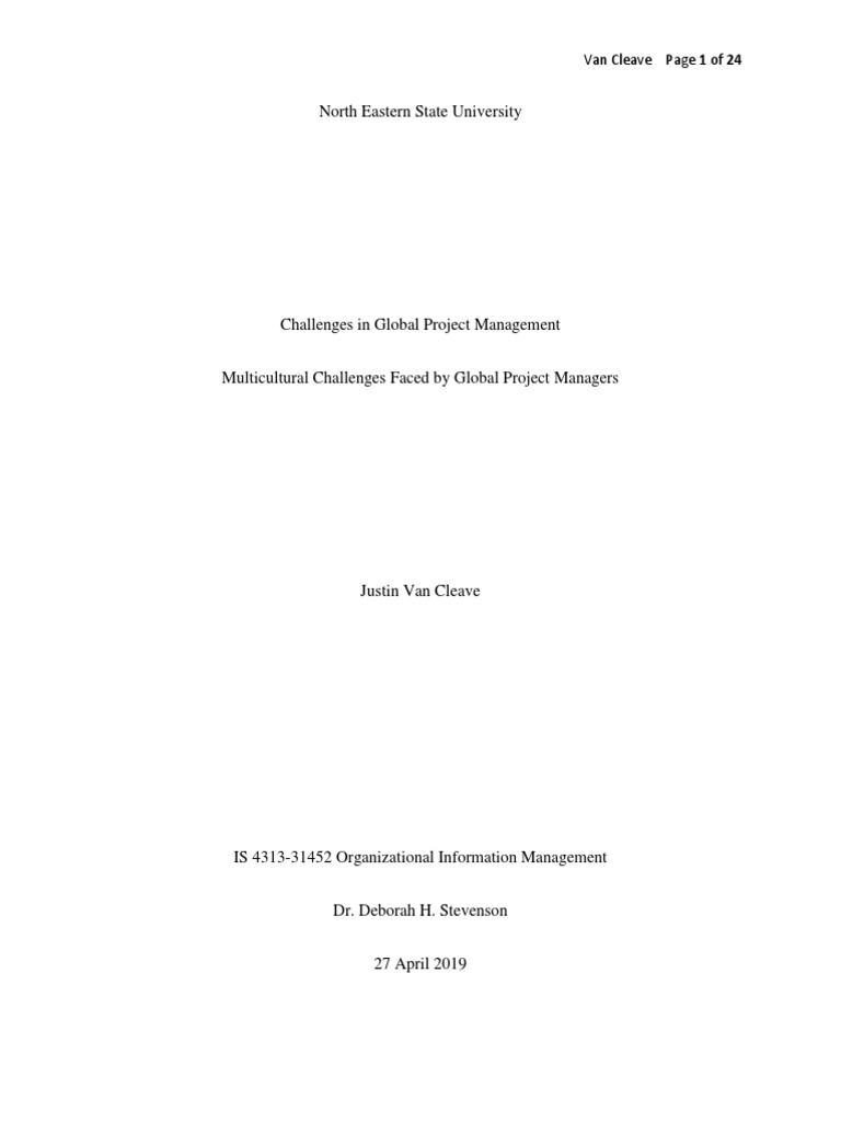Multicultural Challenges in Project Management | PDF | Project ...