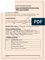 Certificate Course in Embedded System Using 8051 and Arduino