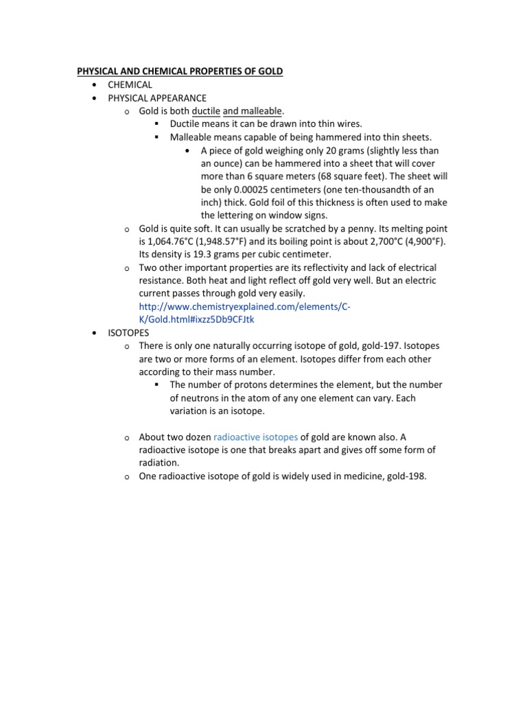Physical and chemical properties of gold k gold html ixzz5db9cfjtk