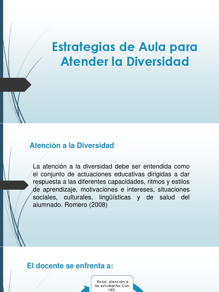 Estrategias de Aula para Atender La Diversidad | PDF | Salón de clases ...