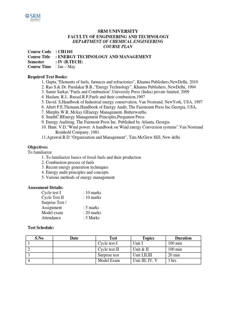 Energy Technology and Management Course | PDF | Gasification | Fuels