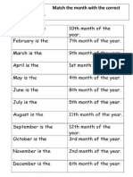 Assignment: Match The Month With The Correct Ordinal Number