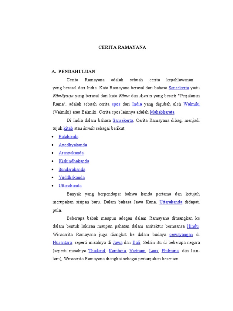 Tugas Cerita Ramayana Siap Print