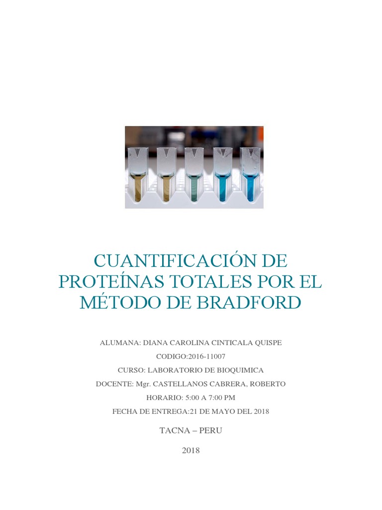 Practica 2 de Bioquimica Cuantificación de Proteínas