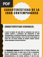 Características de La Edad Contemporánea