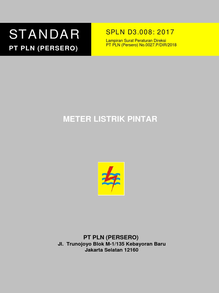 Standar Meter Listrik Pintar SPLN D3.008 | PDF