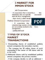 The Market For Common Stock: Closely Held Corporation