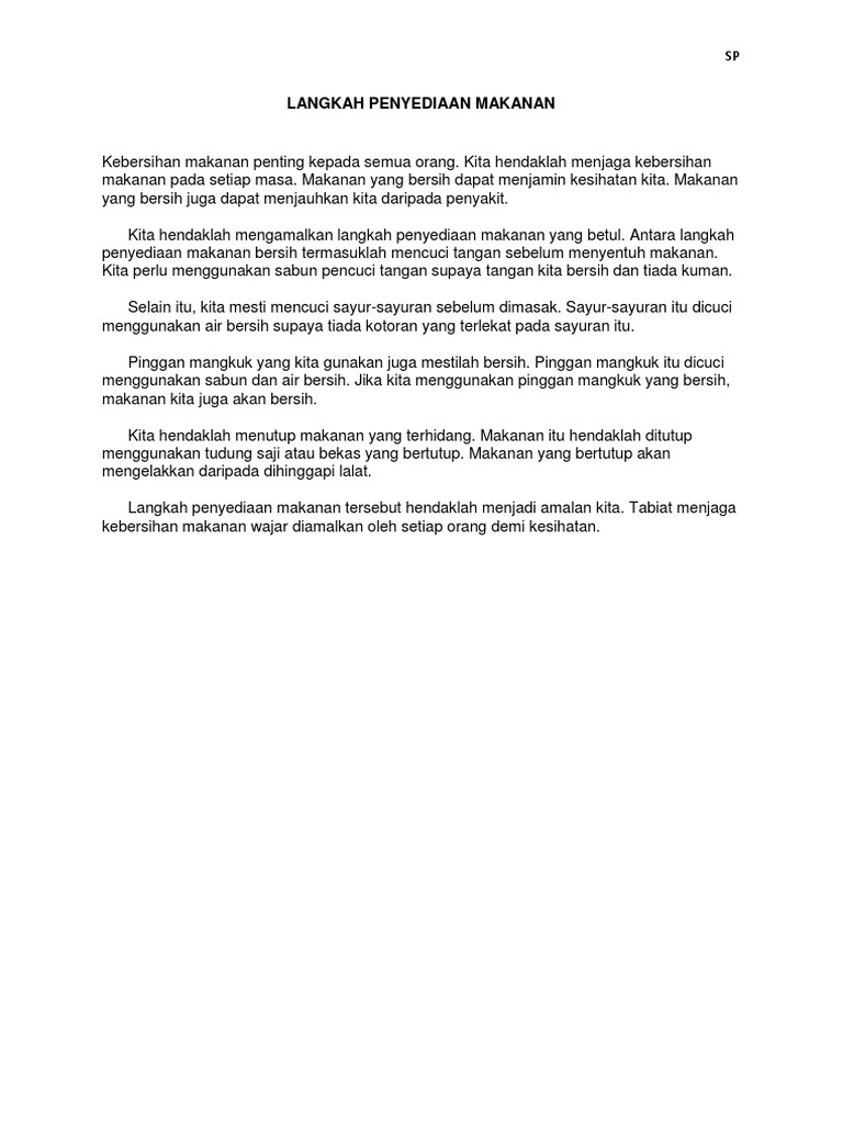 Langkah Penyediaan Makanan Pdf