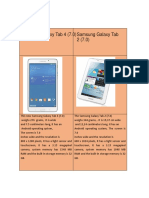 Samsung Galaxy Tab 4 vs Tab 2 specs comparison
