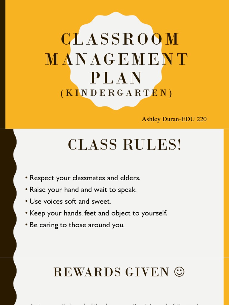 Classroom Management Plan | PDF | Schools