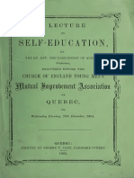 A Lecture On Self-Education