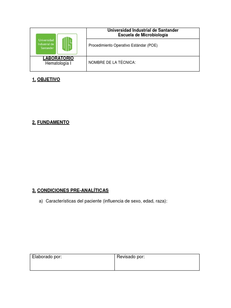 Formato POE - UIS | PDF