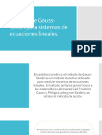 Método de Gauss-Seidel para Sistemas de Ecuaciones Lineales