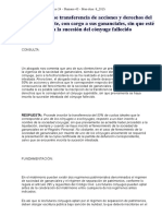 Transferencia de acciones del cónyuge supérstite sin inscripción de sucesión