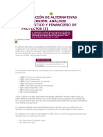 Evaluación de alternativas de inversión mediante análisis matemático y financiero de proyectos (II