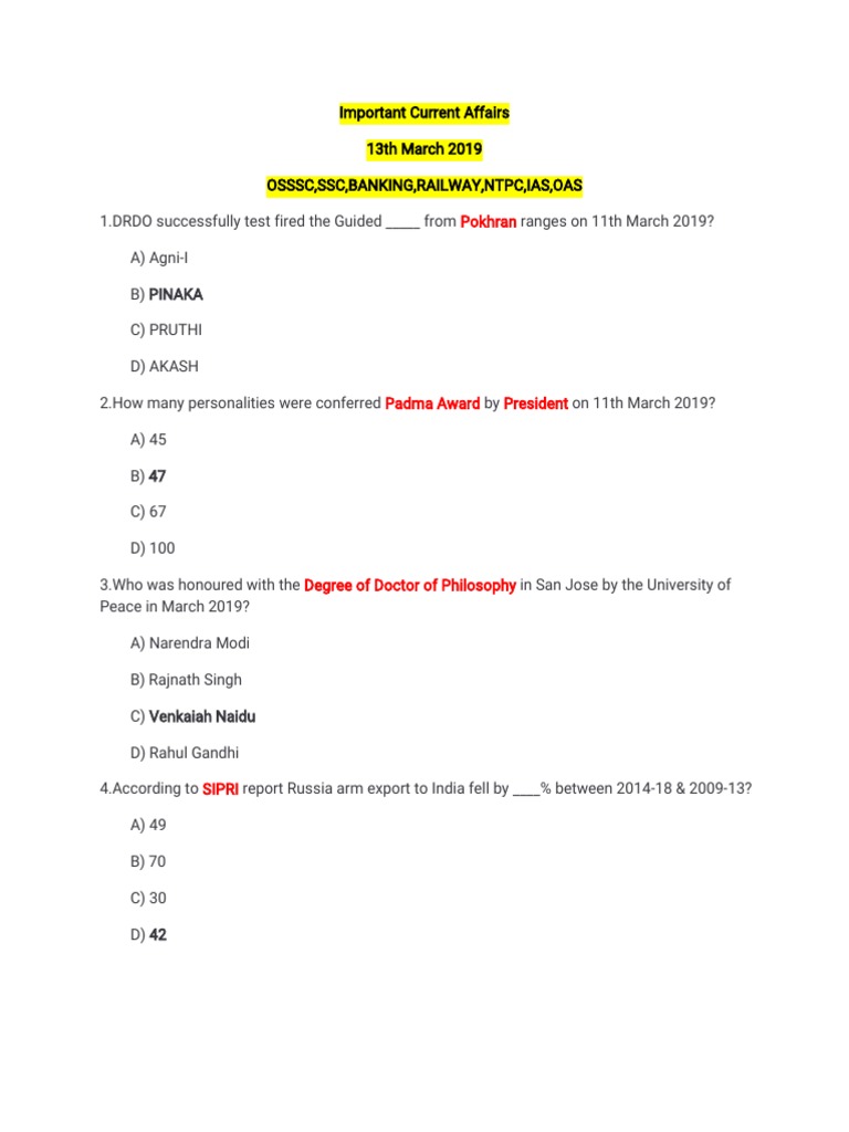 13 March Ca by Studyhardodia PDF | PDF