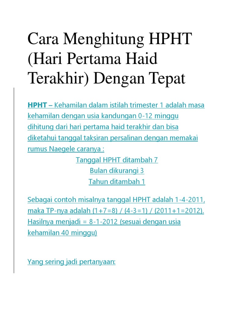 Cara Menghitung HPHT PDF