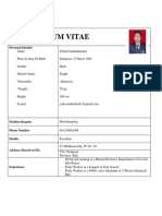 Curriculum Vitae: Personal Identity