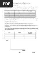 Supply Demand Assignments