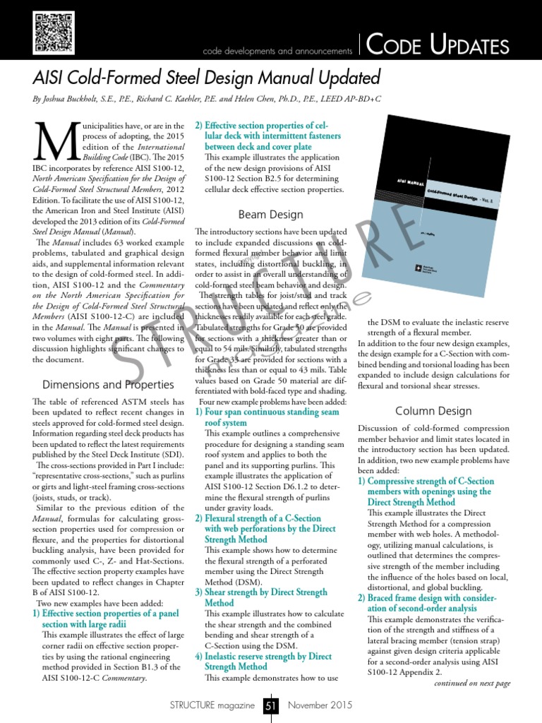 Cold-Formed Nov 16 PDF | PDF | Strength Of Materials | Screw