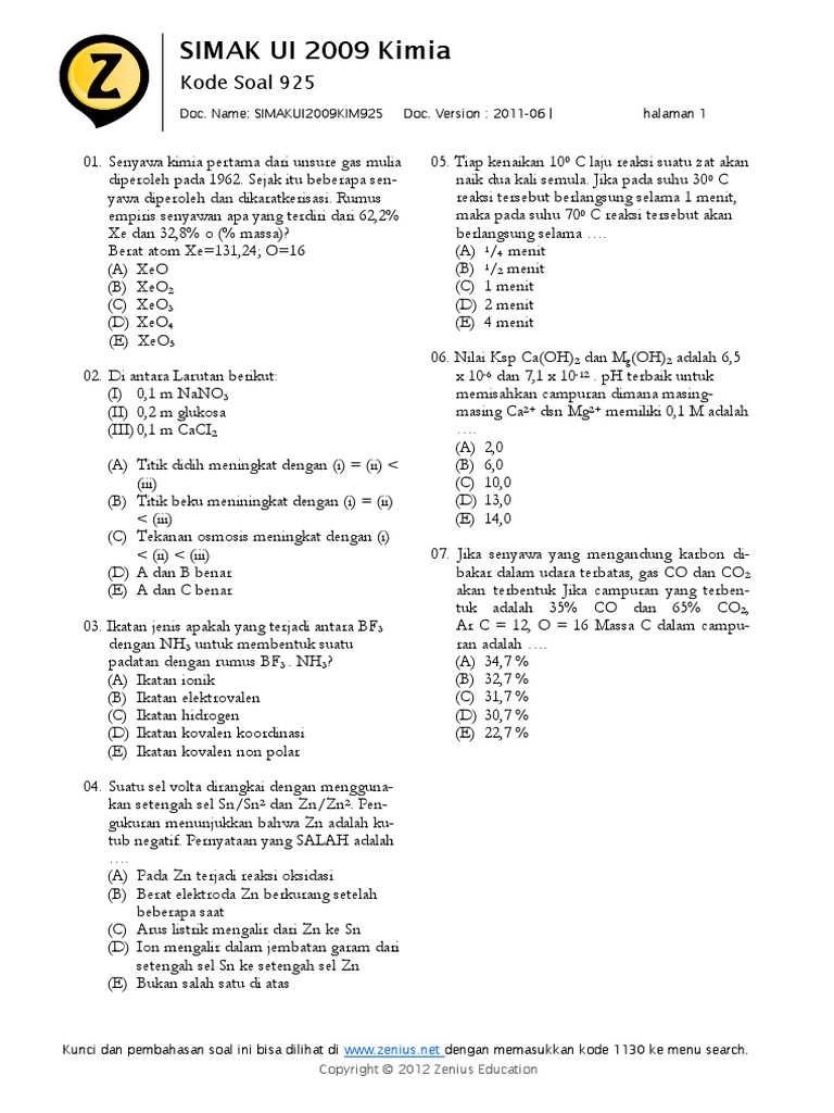 Simak Ui Kim 2258 PDF | PDF | Sains & Matematika