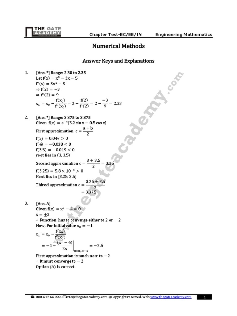 Numerical Methods EC EE in Ans | PDF | Theoretical Computer Science ...