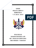 Leger Kelas Xi MIPA 6 Semester 2 T. P. 2018 / 2019