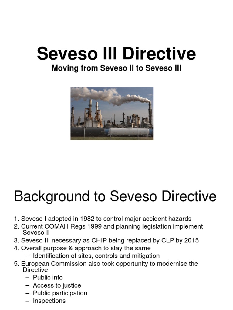 Seveso III Presentation | PDF | European Union | Safety